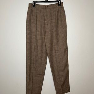 Brown and Tan Plaid Trousers
